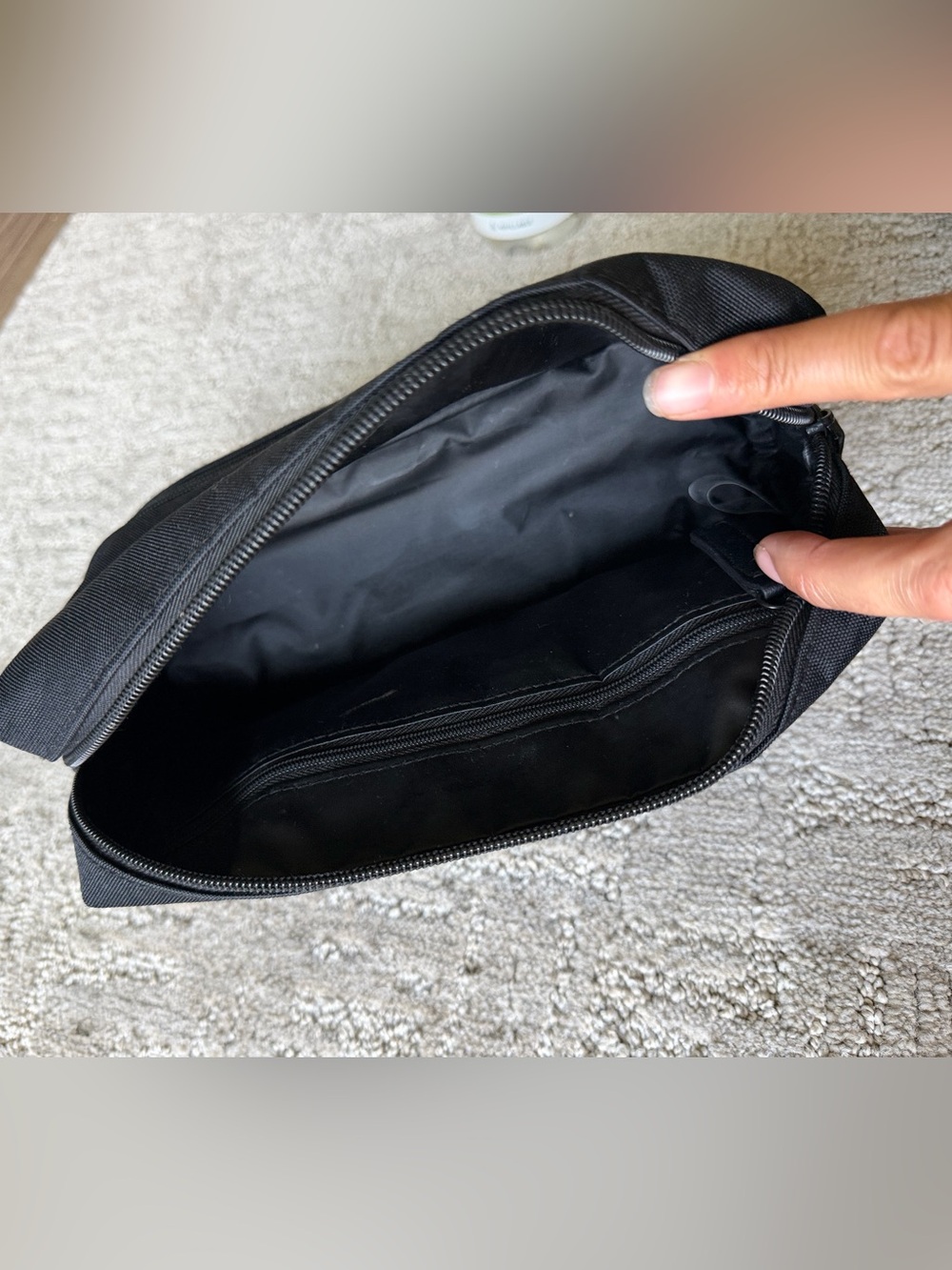 BEIS Black Men's Toiletry Bag with Lower Zip Compartment - Picture 3 of 3